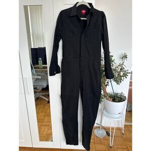 Dickies Women's Full Length Long Sleeve Black Coveralls, Size L, Like New